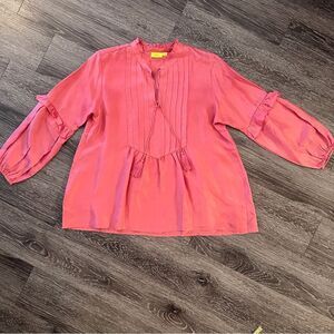 Roller Rabbit Ishorya Coral Silk Blouse